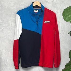 Men's Tommy Hilfiger Half 1/2 Zip Mock Neck Sweatshirt Sweater, Size S